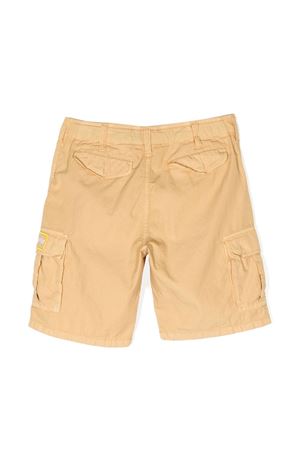 Camel brown cotton blend cargo shorts PALM ANGELS KIDS | PBCS001S23FAB0011701